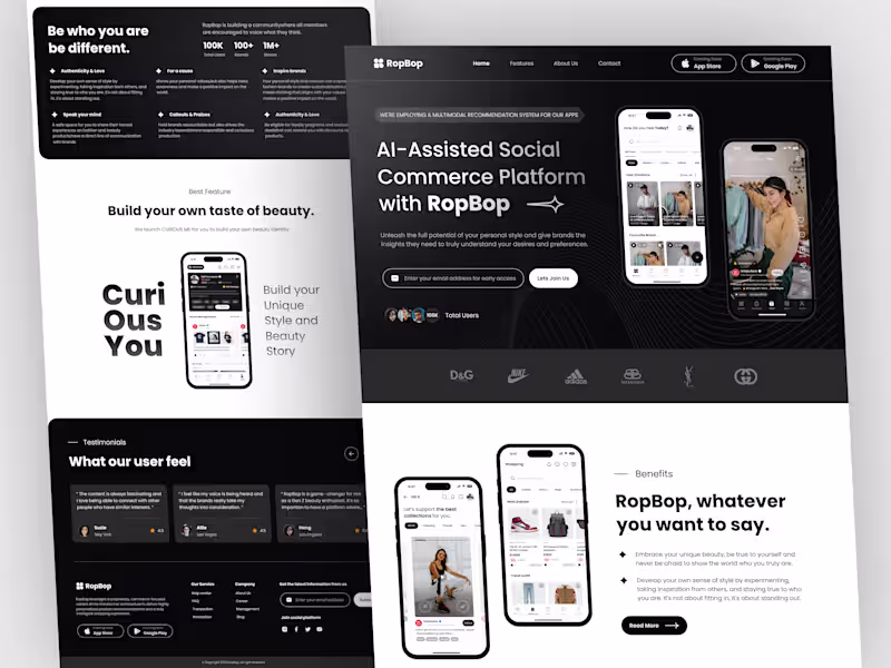 Cover image for ⚫️ RopBop - One Page Website