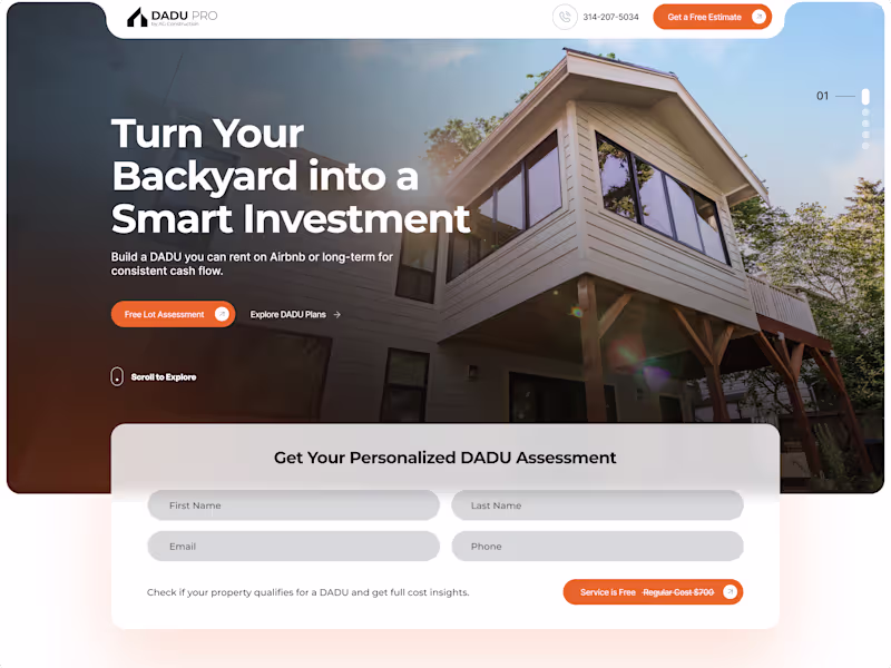 Cover image for DADU Website Design for AG Construction