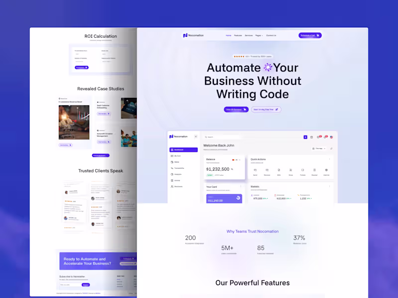 Cover image for Nocomation | Automation & SaaS Website Design