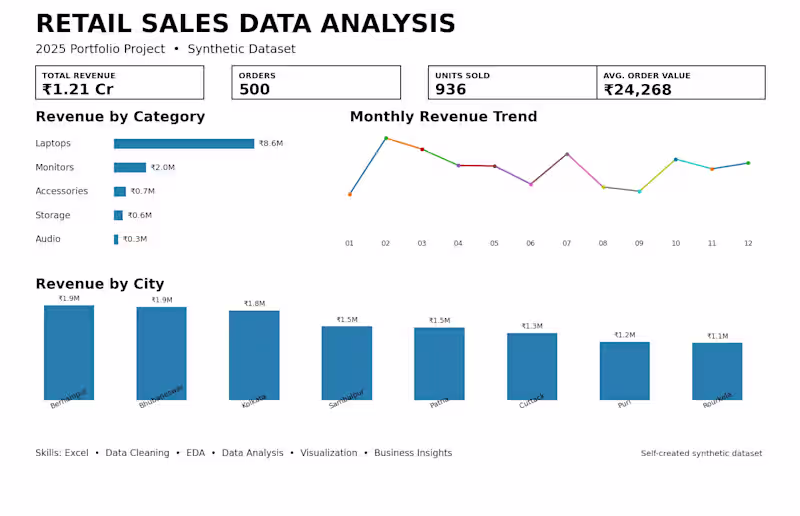 Cover image for Analyzed a synthetic 2025 retail