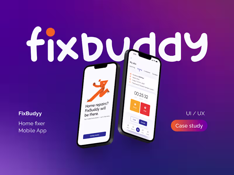 Cover image for FixBuddy | Home Fixer Mobile App | UI UX Design