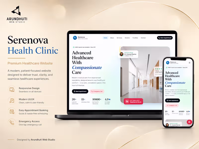Cover image for Custom Responsive Healthcare Website
