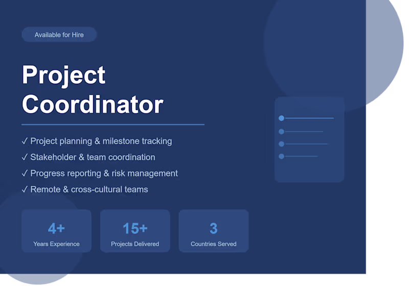 Cover image for Project Coordinator