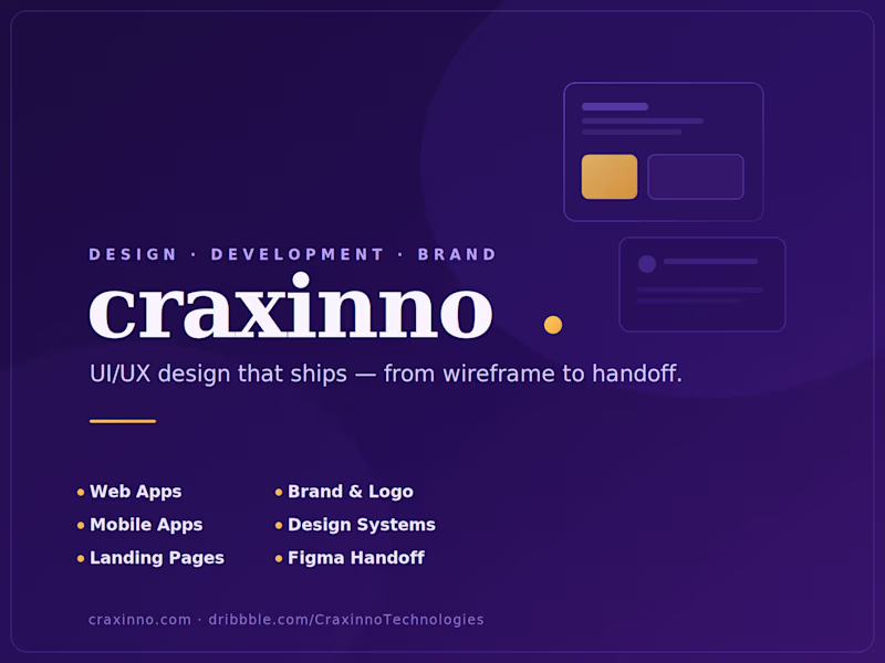 Cover image for End-to-End UI/UX Design for Web & Mobile Apps