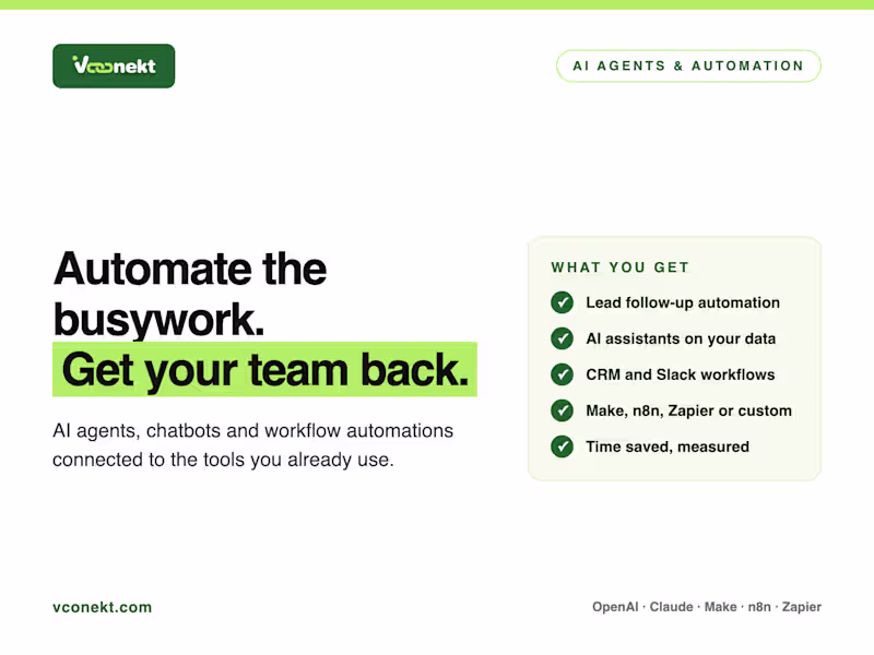 Cover image for AI Agents & Workflow Automation for Your Business