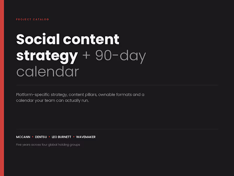 Cover image for Social content strategy and 90-day calendar