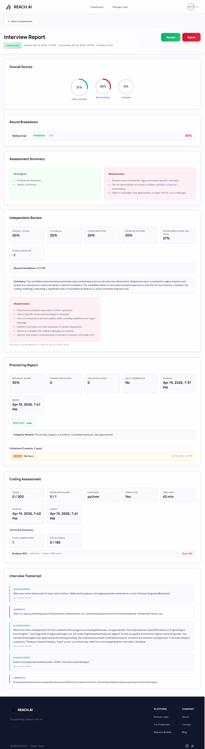 Cover image for REACH AI is an end-to-end intelligent recruitment platform e...