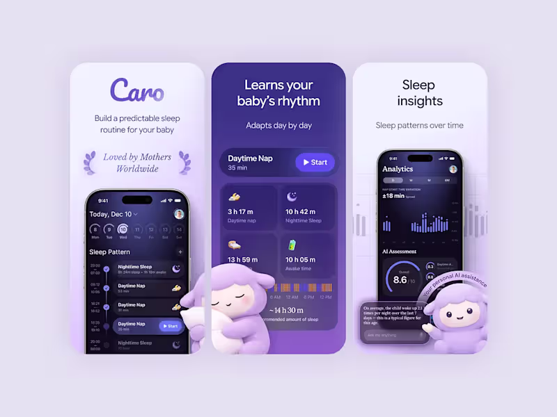 Cover image for Baby Sleep Tracker App Screenshots