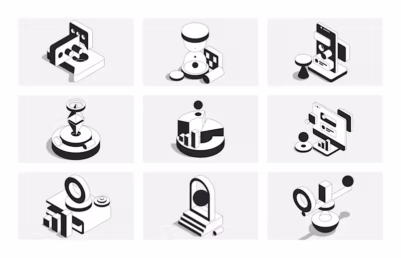 Cover image for FREEBIE - Abstract isometric illustrations