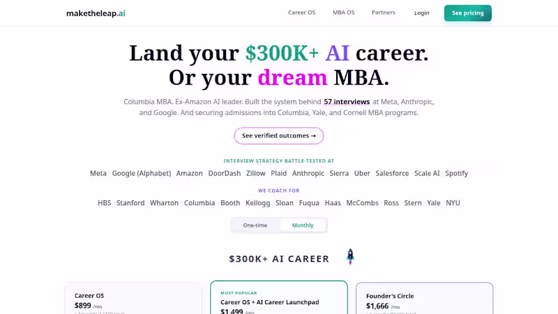Cover image for MakeTheLeap AI: Career OS and MBA OS