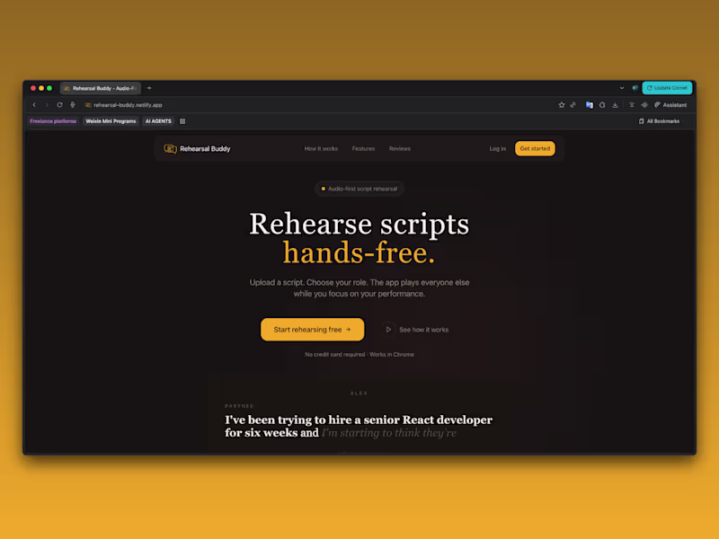 Cover image for Rehearsal Buddy: Browser-Based Rehearsal Partner Prototype