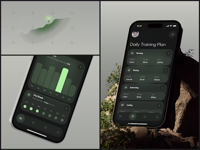 Cover image for fitness training app

85% weekly progress.