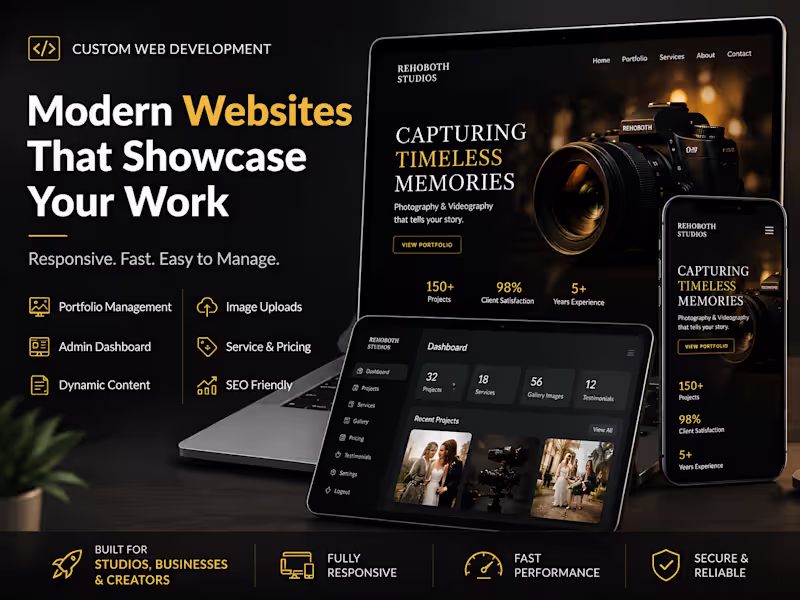 Cover image for Custom Portfolio Website Development for Studios & Businesses