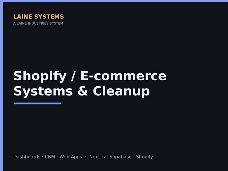Cover image for Shopify / e-commerce store systems & cleanup