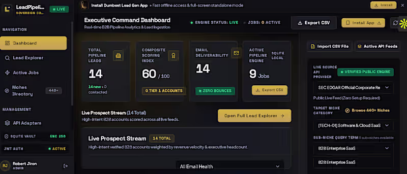 Cover image for LeadPipeline — B2B Lead Engine