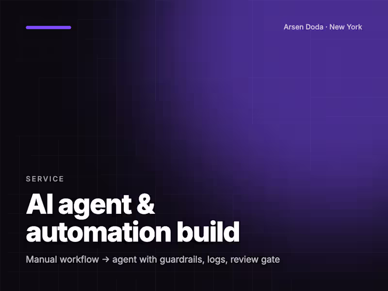 Cover image for AI agent & automation build