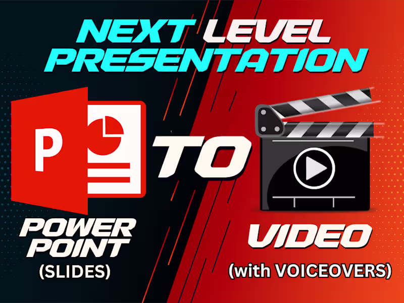 Cover image for I will convert PowerPoint slides into video presentation with VO