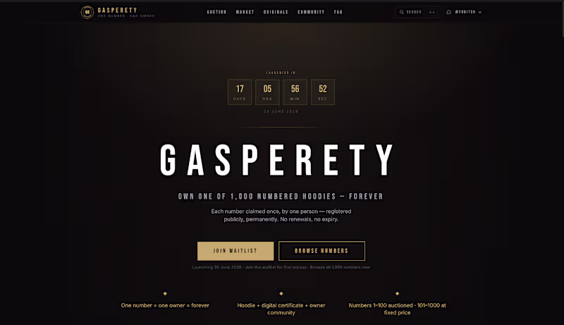 Cover image for Fashion brand site with numbered