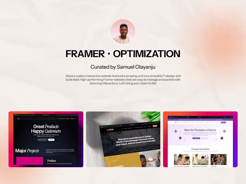 Cover image for Framer Website Optimization