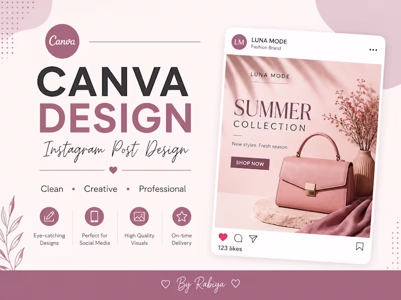 Cover image for I will design clean Instagram posts in Canva