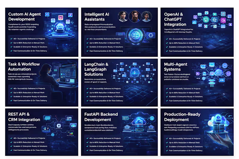 Cover image for You will get Custom AI Agents & Intelligent AI Assistant Develop