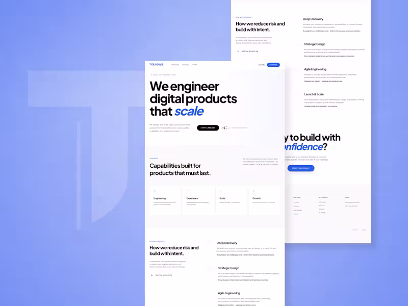 Cover image for Engineering-first product studio website built