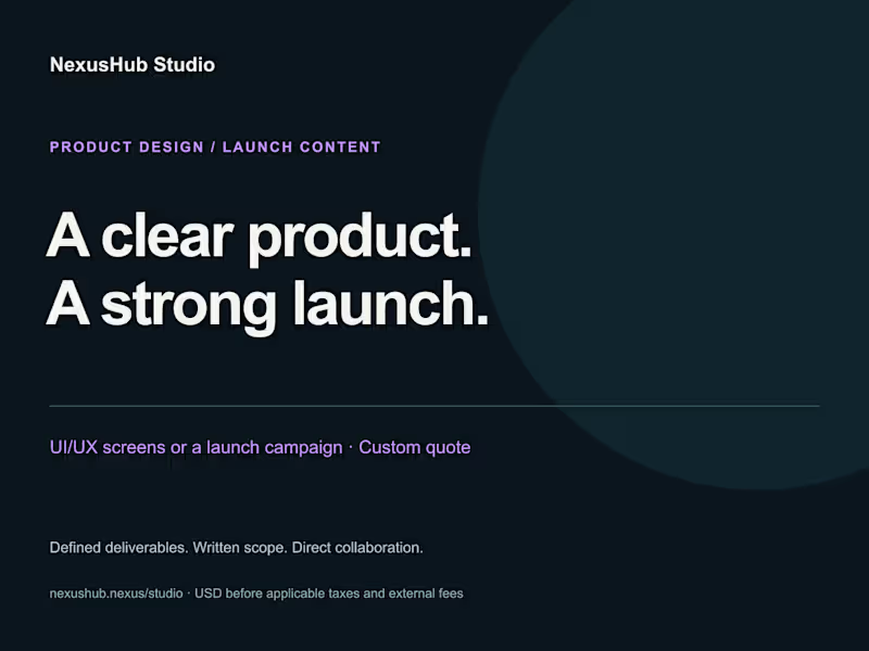 Cover image for UI/UX Design & Product Launch Content — Scoped Packages