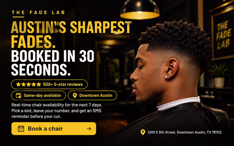 Cover image for Problem: Barbershop taking bookings on