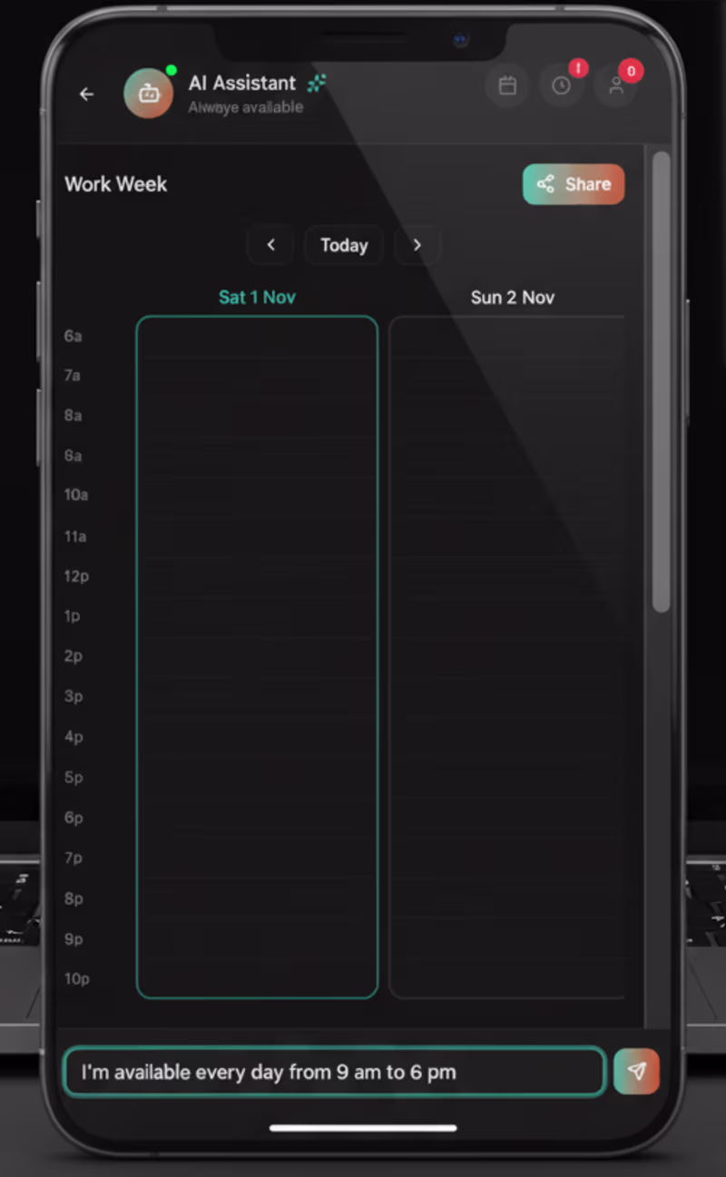 Cover image for When you set your calendar you just set your availabilities ...