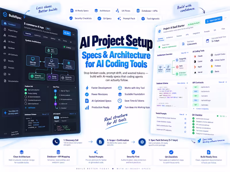 Cover image for AI Project Setup — Specs & Architecture for AI Coding Tools 