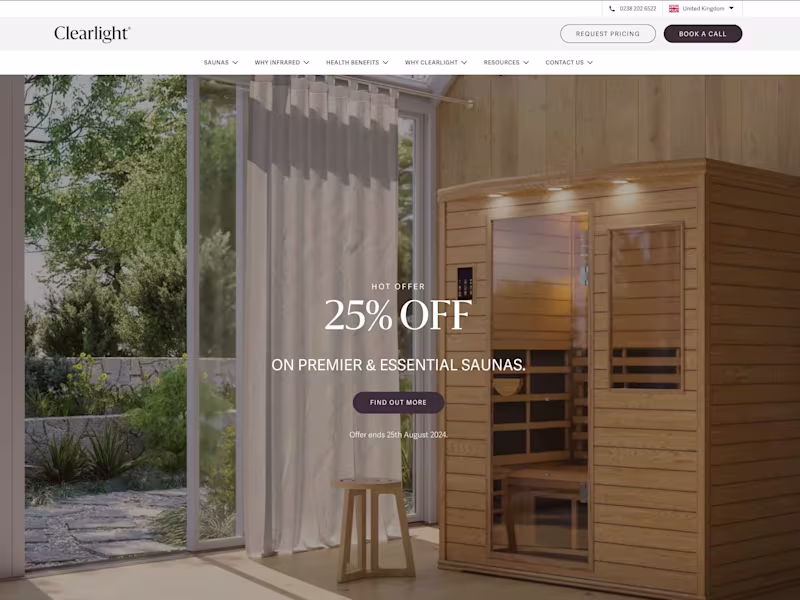 Cover image for Clearlight® Saunas - Luxury Infrared Home Saunas
