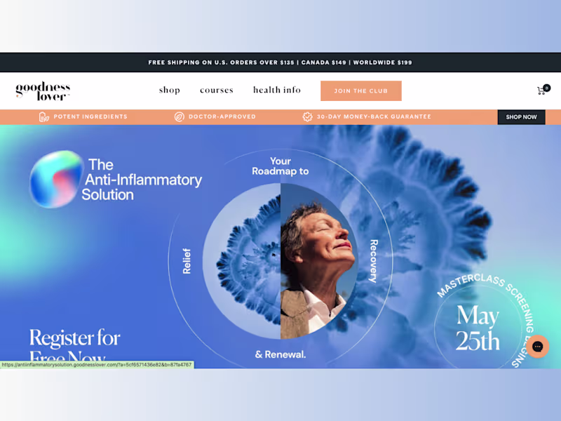 Cover image for Goodness Lover: Kajabi Redesign with 15% Conversion Lift