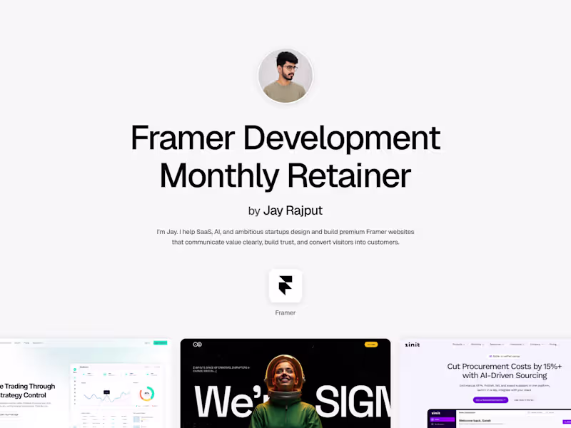 Cover image for Framer Development Monthly Retainer
