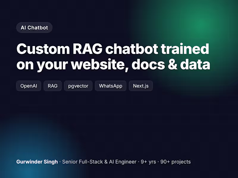 Cover image for Custom AI Chatbot for Your Website - RAG on Your Own Data