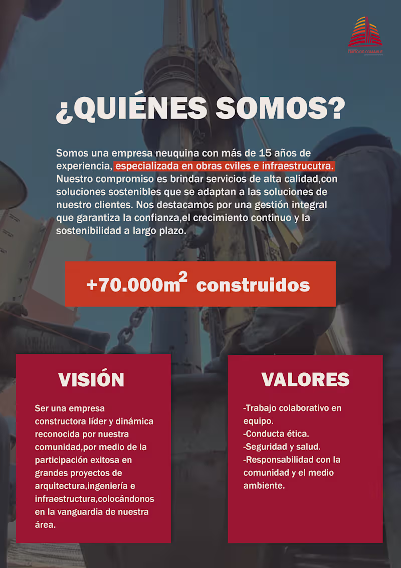 Cover image for Brochure creado para Edificios Comahue,se