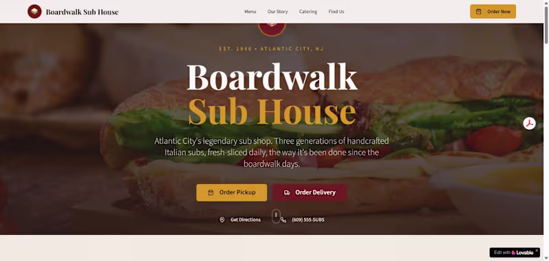 Cover image for Concept Redesign: Iconic Sub Shop Website Refresh