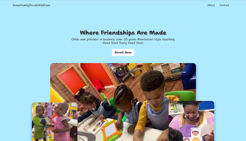 Cover image for Jones Family Touch Child Care - Webflow Design