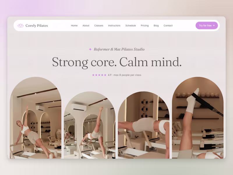 Cover image for Corely Pilates Framer Template is