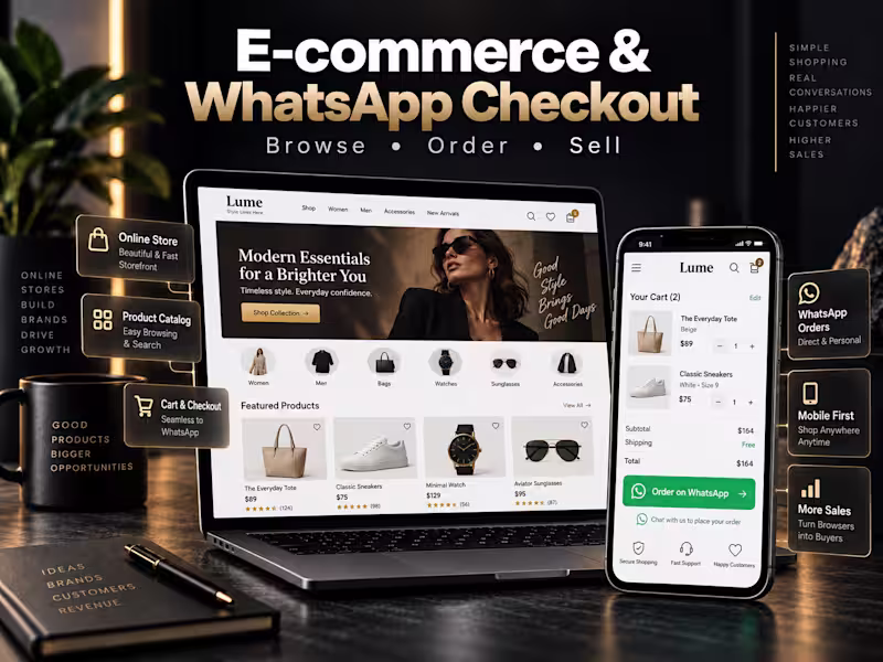 Cover image for E-commerce & Online Catalog with WhatsApp Checkout