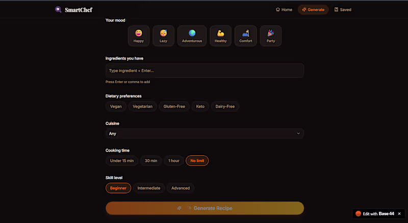 Cover image for Built SmartChef, an AI-powered recipe