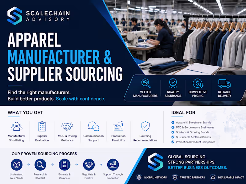 Cover image for Apparel Manufacturer & Supplier Sourcing