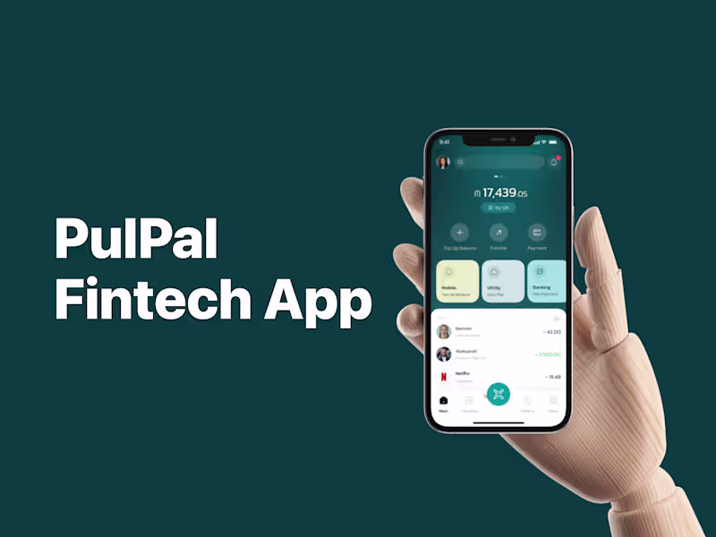 Cover image for PulPal Fintech App UX/UI Redesign