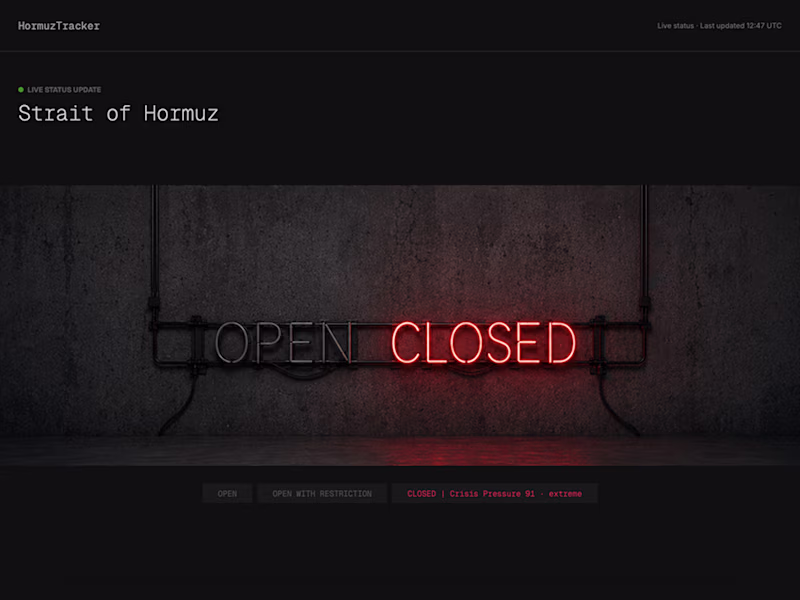 Cover image for HormuzTracker – Live Data Experiment
A