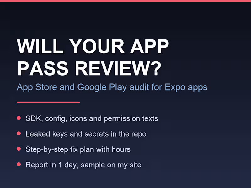Cover image for Will Your Expo App Pass App Store Review? A 1-Day Audit