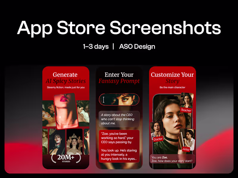 Cover image for App Store & Google Play Screenshots Design | ASO