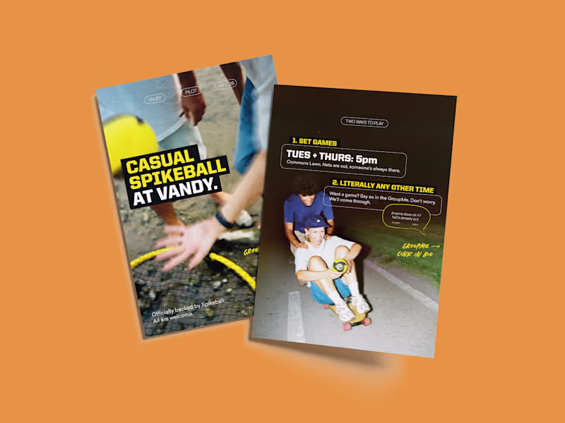 Cover image for Informational branded pamphlet for Spikeball