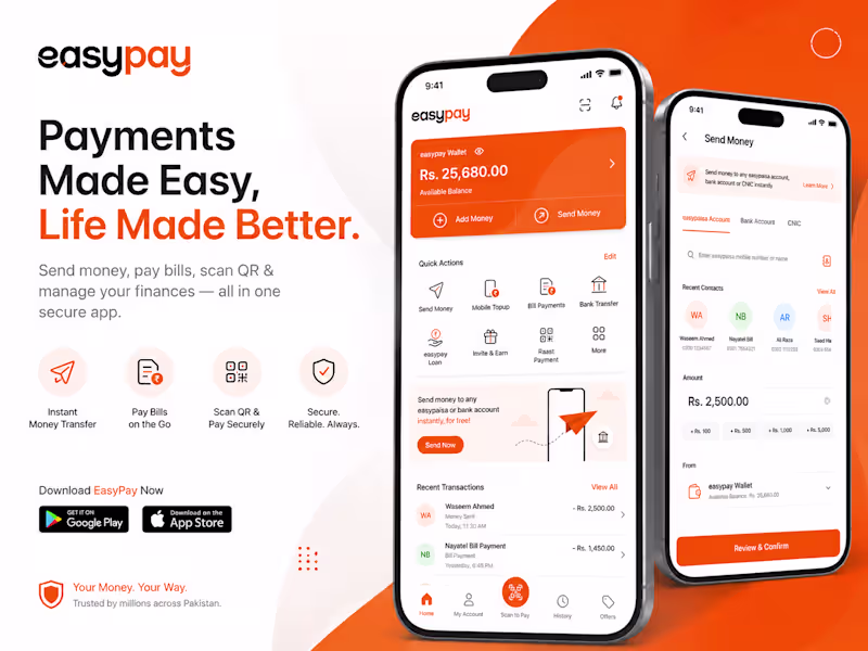 Cover image for EasyPay - Fintech Wallet Design