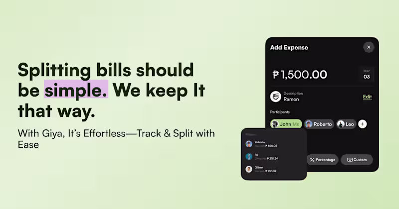 Cover image for Giya.ph | A bill splitting app website