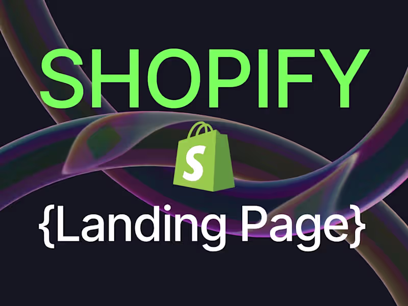 Cover image for Shopify Landing Page Design