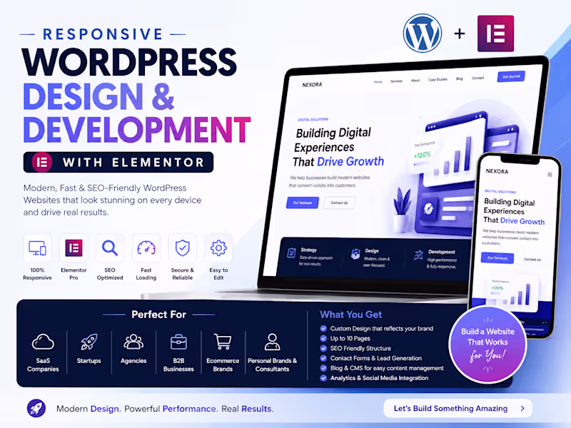 Cover image for Responsive WordPress Design & Development with Elementor